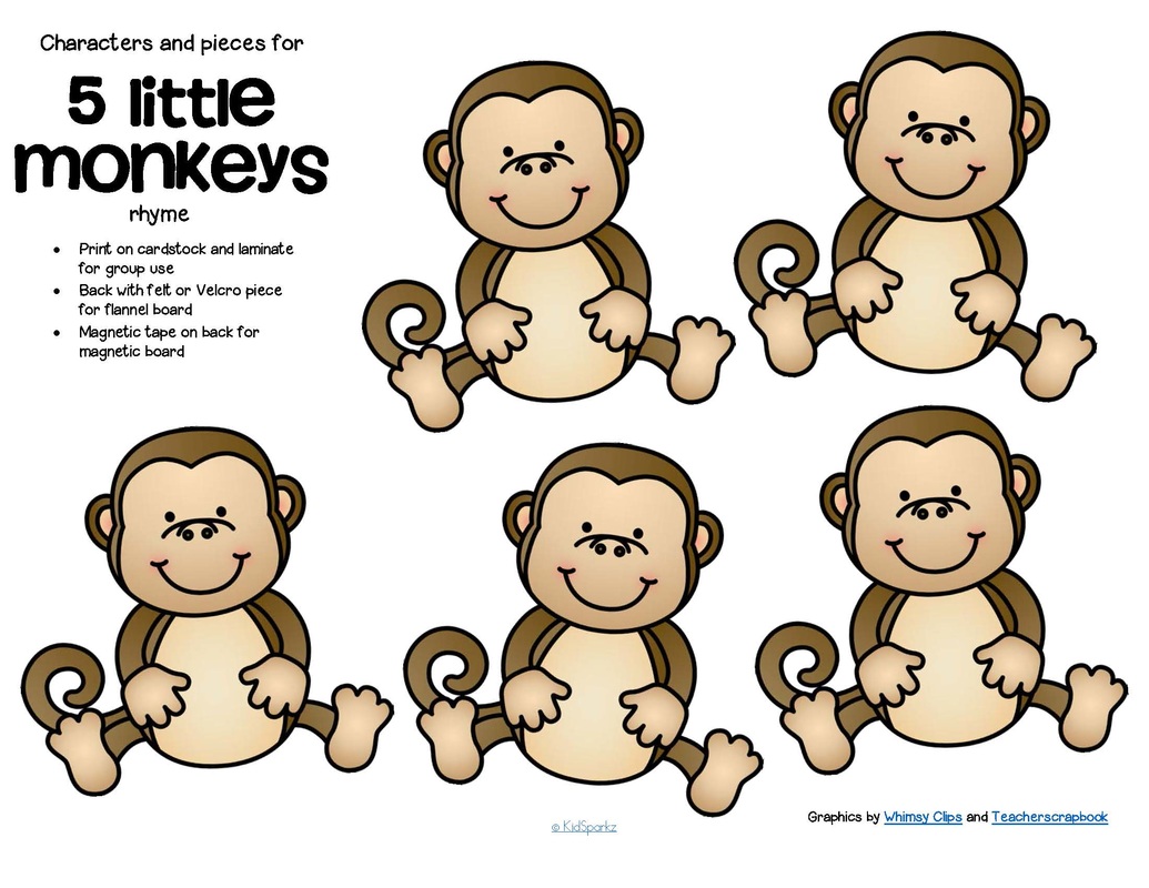 5 Little Monkeys Free Printable