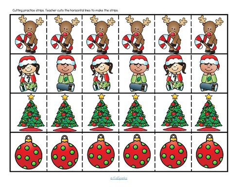 ***FREE*** This is a set of Christmas themed cutting practice pages for early learners.