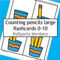 Counting pencils cards 0-10. Arrange in order. Print 2 copies for matching games.