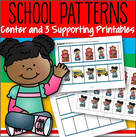 Creating preschool patterns with a school theme  - teaching prop, center and printables. 