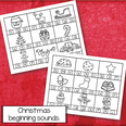 Christmas theme - stamp or color the beginning sounds. 2 printables, 18 pictures