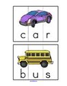 Transportation word puzzle cards 