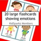 20 large flashcards showing different emotions.