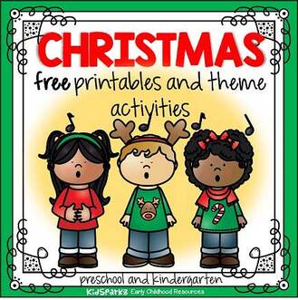 Christmas theme activities and free printables for preschool and kindergarten