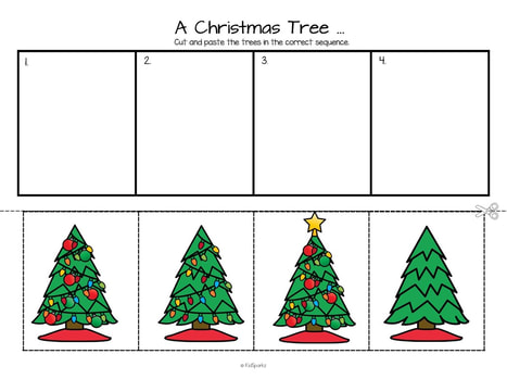 ***FREE*** This is a sequencing activity and discussion starter featuring a Christmas tree, for preschool, pre-K and Kindergarten