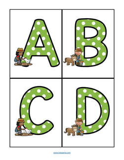 Farm theme large alphabet flashcards set