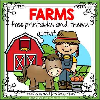 Farm theme free printables and activities for preschool and kindergarten