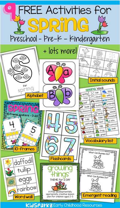 Free activities and printables for spring.