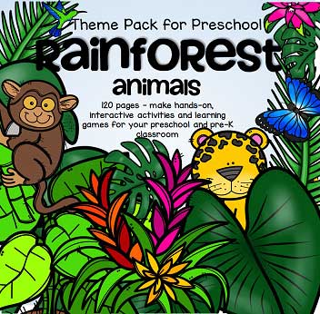RAINFOREST ANIMALS Theme Pack for Preschool