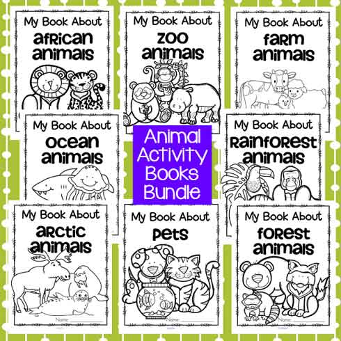 Animal Activity Books BUNDLE - 9 Animal Habitats for Preschool and Pre-K