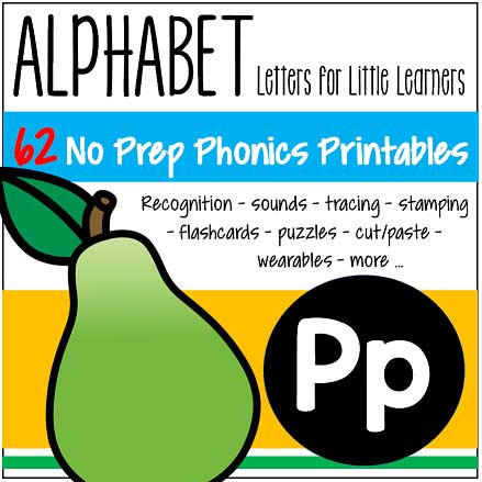 Letter of the week: LETTER P-NO PREP WORKSHEETS- LETTER P Alphabet