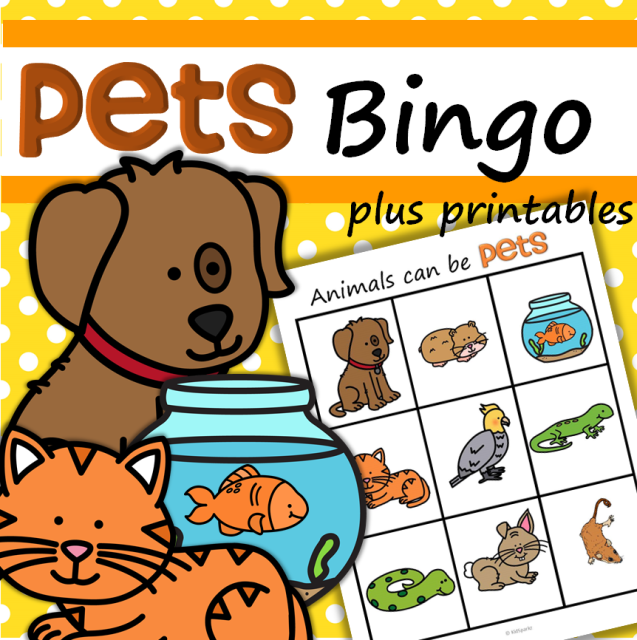 Pets Bingo for Preschool and PreK