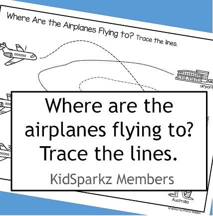 Where are the airplanes flying to? Trace the lines.