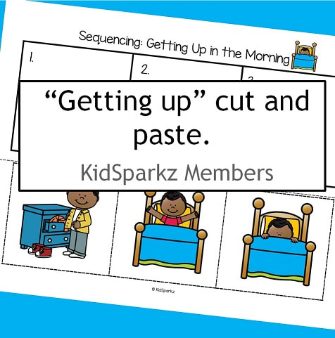 Sequencing cut and paste: Getting up in the morning.