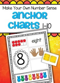 Cut and paste to make your own teddy bear number sense anchor charts 1-10.