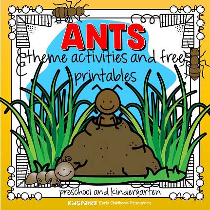 Ants theme activities for preschool