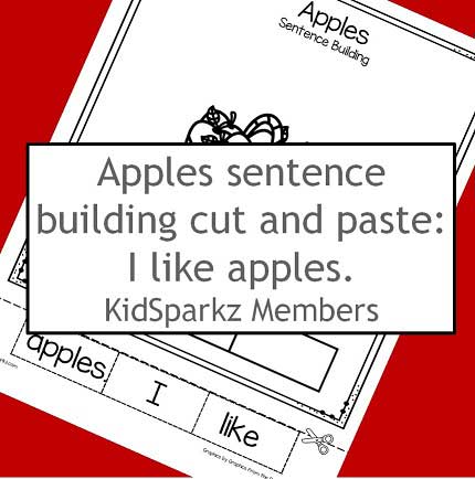 Apples sentence building: I like apples. MEMBERS