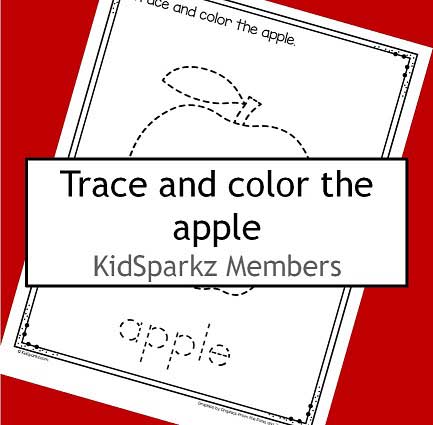 Apple trace and color printable