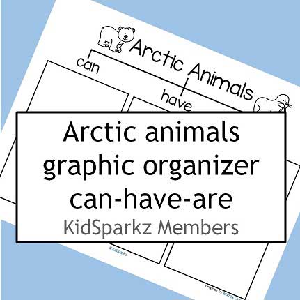 Arctic animals CAN-HAVE-ARE graphic organizer. MEMBERS
