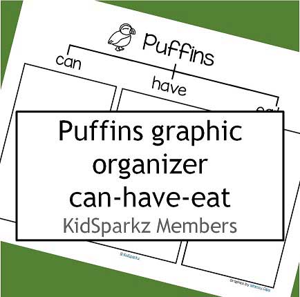 Puffins CAN-HAVE-EAT graphic organizer. MEMBERS