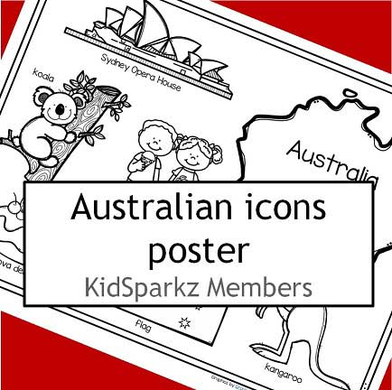 Australia poster to color