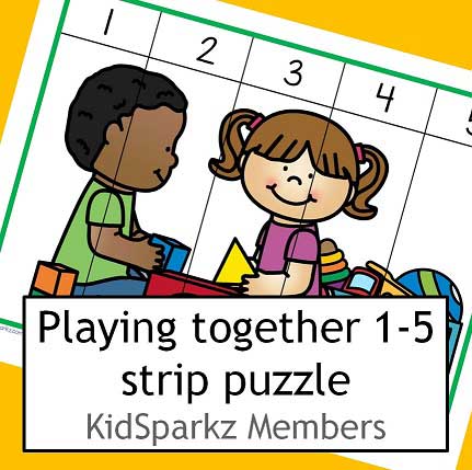 Back to school number strip puzzle 1-5. 