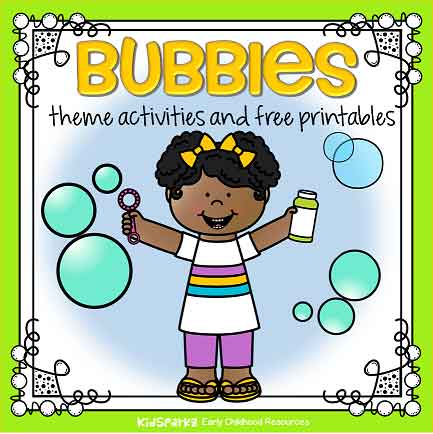 Bubbles theme activities and printables for preschool and kindergarten