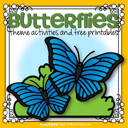 Butterflies theme activities and printables for preschool and kindergarten