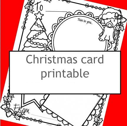 Christmas card printable page