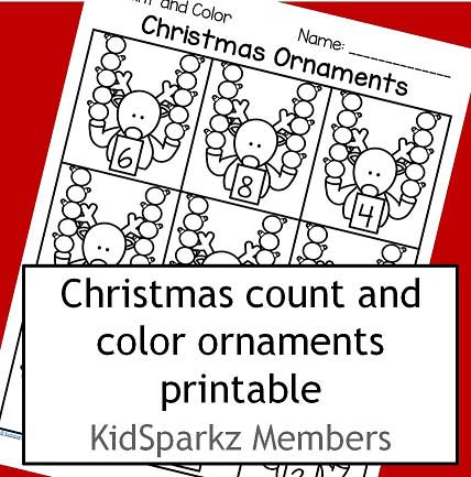 Ornaments count and color printable. 