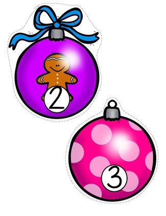 ***FREE*** Set of Christmas ornaments, numbered 0-20