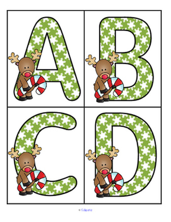 ***FREE*** This is a set of large upper case letters with a CHRISTMAS or REINDEER theme. 