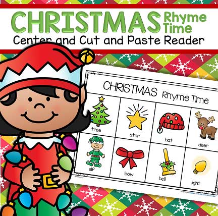 Christmas rhyming words center and emergent reader.