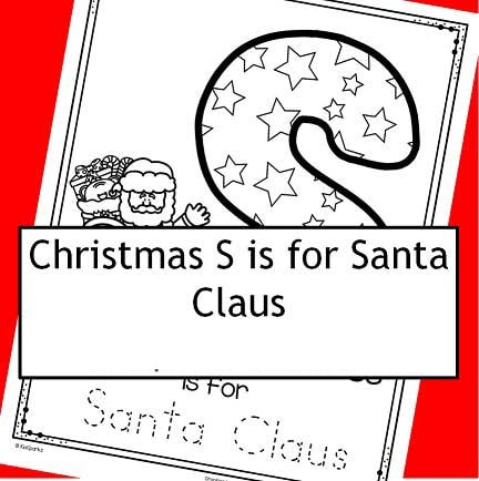 Alphabet trace and color: S is for Santa Claus 