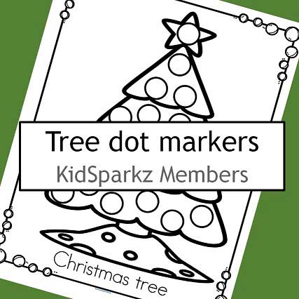 Dot marker Christmas tree printable