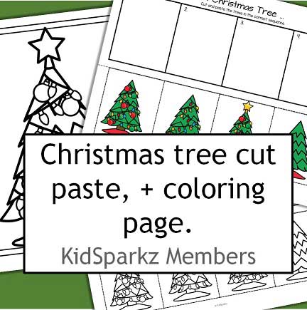 Christmas tree sequencing activity. Cut out trees and arrange in sequential order. I have included a color copy, a b/w copy, and a coloring page.