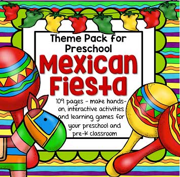 Mexican fiesta and Cinco de Mayo activities and printables for preschool and pre-K