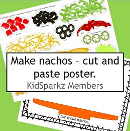 Make a plate of nachos cut and paste - 2 pages.
