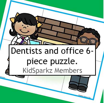 Dentists and dentist office 6-piece puzzle. 