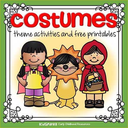 Costumes theme activities and printables for preschool and preK