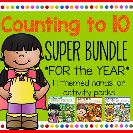 Counting to 10 SUPER BUNDLE for the Year - hands on centers