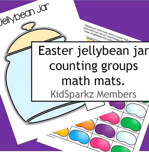 Easter jellybean jar math mats