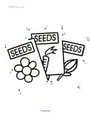 Preschool activity for spring - connect the dots seeds packets.