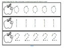 Set of number tracing strips 0-10 with an Apples theme. Make  a strip booklet, or cut up the strips, laminate them, and use with a wipe-off marker in a center.
