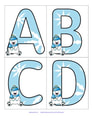 Winter theme large alphabet cards