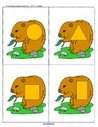 Groundhogs preschool theme shape matching activity. Print 2 copies