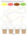 Ice cream theme - trace and color.