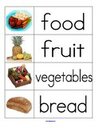 Food theme word wall vocabulary and pictures - 16 words