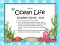 Ocean life mix and match number cards 0-20