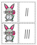 Set of spring bunny cards, numbered from 0-20, and a set of tally marks, from 0-20.